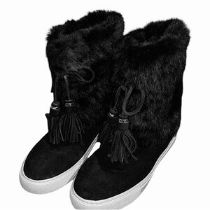 Tory Burch Angelica suede and fur boots size 7
